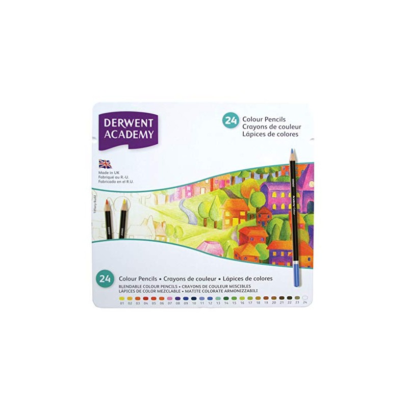 Derwent Academy Colouring Pencils Tin of 24