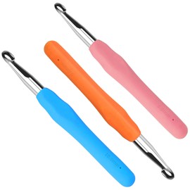 3 Pieces Crochet Hook 8 mm Crochet Hook Crochet Hook Crochet Hook 10 mm Crochet Hook 8 mm Crochet Hook Crochet Hook 8 mm 9 mm 10 mm High-Quality Aluminium Crochet Hooks with Soft Grip
