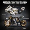 QiqoPoyee Sport Motorcycle 1:10 Scale Model Building Blocks Kits for