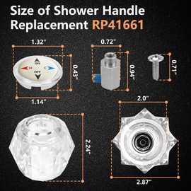 RP41661 Replacement Shower Faucet Handle for Delta and Peerless Single Handle Faucets with Button, Screw, Connector and Set Screw