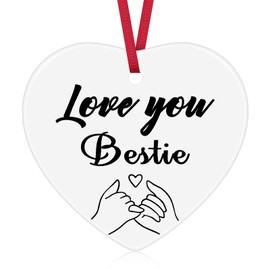 Bestie Christmas Ornament Best Friend Birthday Gift Friendship Gift for Bestie BFF Women Girls Friend Ceramic Ornament Friend Gift for Women Christmas Tree Decoration Ornament to My Bestie Gifts