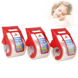 BOMEI PACK 3 rollos Cinta de embalaje transparente, con dispensador, cinta de embalaje sin ruido pesada para transporte y almacenamiento, cinta de industrial para cajas, 1,88 pulgadas x 22 yardas