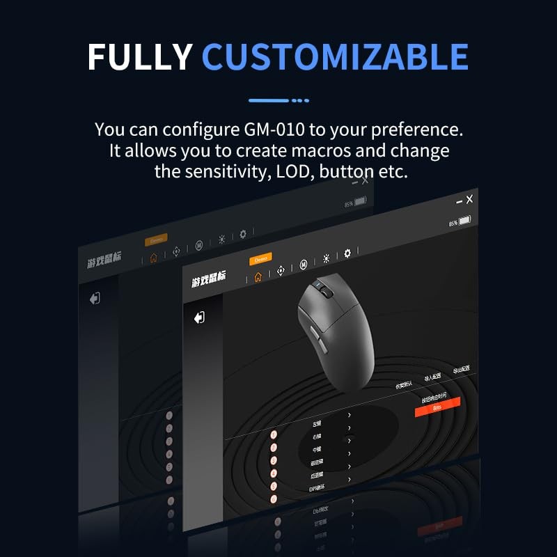 Ultra Lightweight 45G Tri-Mode Wireless Mouse with Charging Dock, Bluetooth,