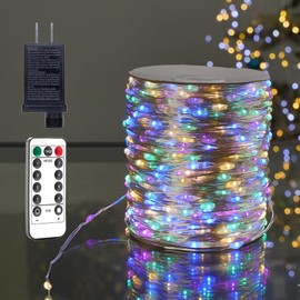 ZELUXDOT Fairy Lights Plug in,100FT 300 LEDs Waterproof String Lights,LED Lights Stirp with Remote 8 Modes for Indoor Outdoor Christmas Wedding Birthday Patio Garden Decoration,Multi-Colored