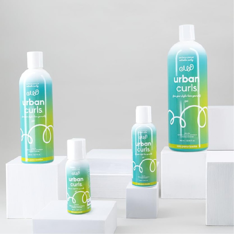 URBAN CURLS, Gel para Definir Rizos Libre de Sulfatos, Parabenos,