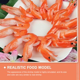 SAFIGLE 9pcs Fake Shrimp Toy Food Shrimp Model Artificial Shrimp Model Sea Ocean Animal Figurines Shrimp Fake Food Photo Prop Cooked Shrimp Model for Restaurant Food Sample Display