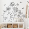 SHUCHING Large Black Boho Flower Wall Decals Peel and Stick,