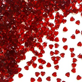 1000 Heart Shape Crystal Diamond Confetti Table Scatters Home Wedding Party Craft (12cm, Burgundy)