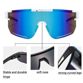 XSYKJGS Fast Glasses, Blue Cycling Glasses, Sunglasses Men Women UV400 Protection Polarised Sunglasses for Riding, Skiing and Fishing in Parachuting