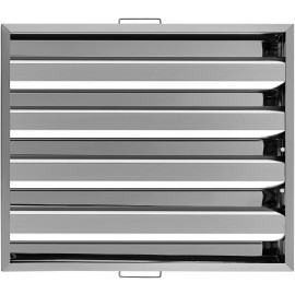 Pack 6 Commercial Hood Filters 430 Stainless Steel 19.5W X 24.5H Inch 4 Grooves for Range Hood Grease RemovalDefault: Default