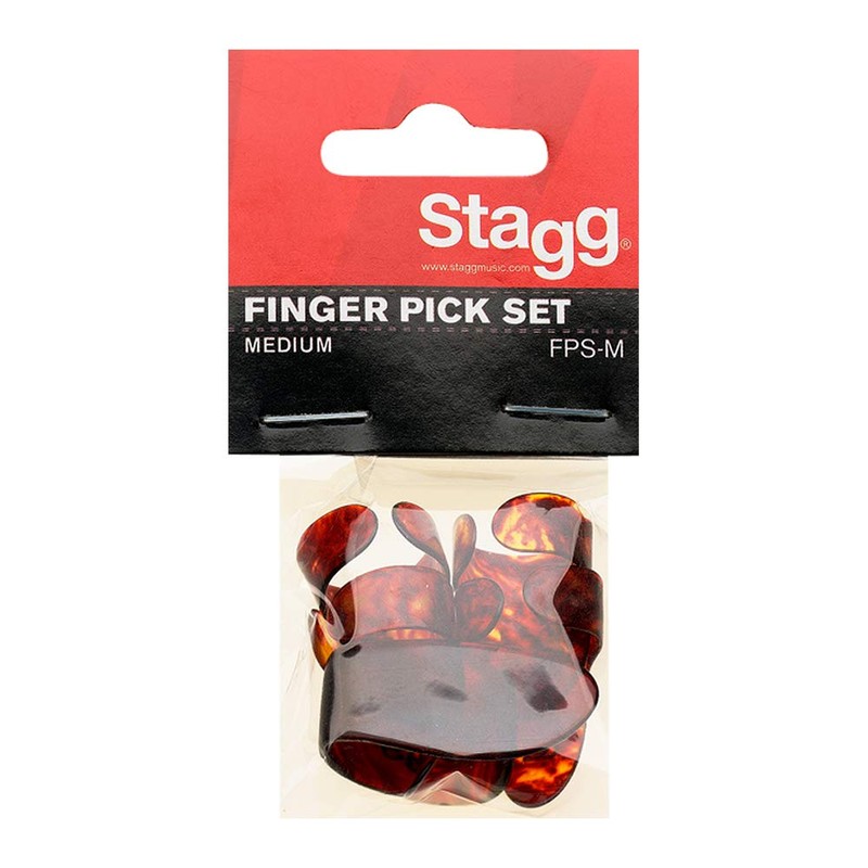 Stagg 14592 4 Fingers and 1 Thumb Pick Medium Set