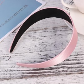 FOMIYES 2 Piezas Diadema Ancha De SatéN Rosa Banda Para El Cabello Accesorios Para Mujeres Y Niñas Tocado Creativo De Color SóLido Para Fiesta Y Uso Diario