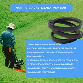 954-04282 754-04282 Drive Belt 3/8" X 31" Replacement for Troy-Bilt MTD Cub Cadet 954-04282 SC500 SC500Hw SC500Eq SC500Ez SC500Z SC700H SC700 SCZ500 SC500 SC500E Walk Behinds Lawn Mower Belt