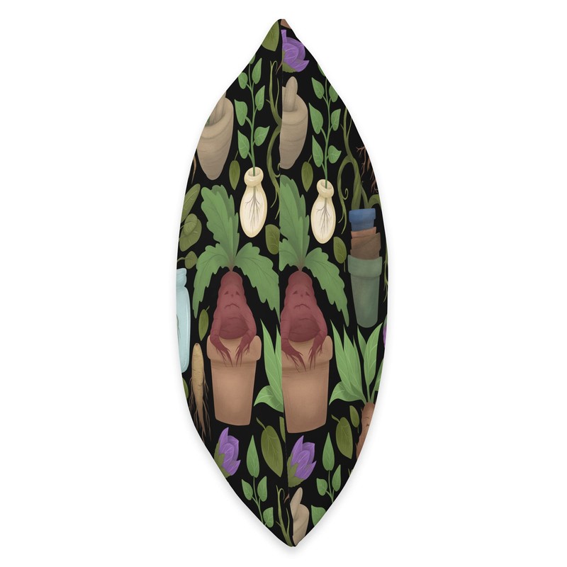 Mandrake Root Magic Plants Pots Herbs Cute Botanical Pattern Throw