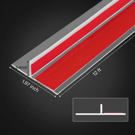 Storystore Upgrade T-Shaped Door Draft Stopper, 1.97 Inch x 12 FT Weather Stripping Seal Strip Shower Sweep, Clear Silicone Seal Strip