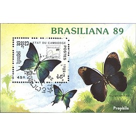 Prophila Collection Cambodia Block 170 (Complete.Edition.) Used 1989 brasiliana 89 (Stamps for Collectors) Butterflies