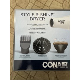 Conair 1875 Watt Style & Shine Hair Dryer; Thermal Technology with accessories