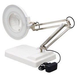 WYDDDARY 15X Magnifying Glass with Light and Stand 2-in-1 LED Adjustable Lighted Desk Magnifier Glass Magnifying Lamp for Craft Reading Painting Hobby Close Work 110V White