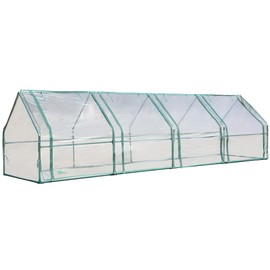 Palm Springs Gardening Cloche Tunnel Greenhouse with Roll Up Doors, 141.7x36x36-Inch, Waterproof Material Mini Hot House with UV Protection