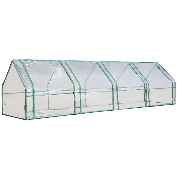 Palm Springs Gardening Cloche Tunnel Greenhouse with Roll Up Doors,