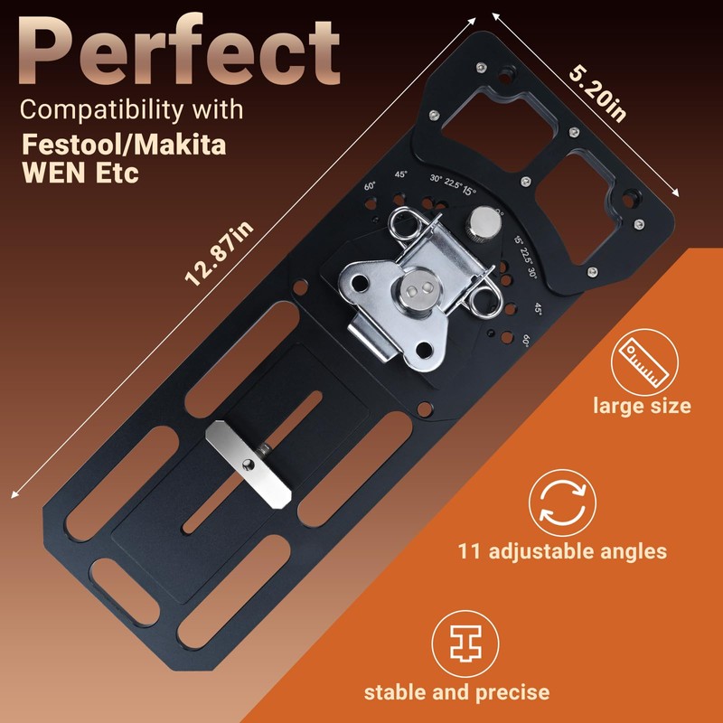 Adjustable Track Saw Square, Compact Multi-Angle Cutting Guide with 11