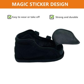WEEOATAR Medical Boot Recovery Shoe,Post-op Shoe,Adjustable Walking Shoe with Magic Stickers,Orthopedic Boot for Post-surgery,Broken Foot or Toe,Stress Fractures,Bunions,or Hammer(Thick,Black2,L)