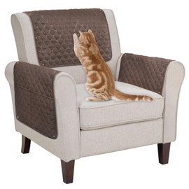 Armchair Cover for Arms Headrest, Recliner Sofa Slipcover with Pockets Nonslip Furniture Protector with Twist Nails (Coffee, 3 Pcs)