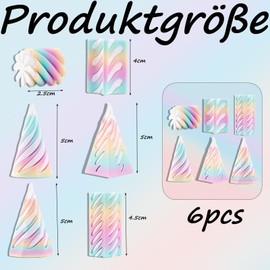 6 PCS 3D Printed Fidget Toy, Fidget Toys for Kids, spiral cone fidget toy Rainbow Spiral Fidget Toys Set Desk Toys for Stress, Desk Decor Suitablel for Concentration for Hands-On Engagement