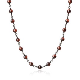COAI Gift Ideas Unisex Copper Necklace Lucky Necklace Made of Natural Stone, Red Tiger Eye, Tigers Eye