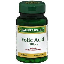 NATURES BOUNTY Nature's Bounty Folic Acid 800 mcg Tablets Maximum Strength 250 Tablets