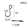 T Tulead 30PCS S-Hooks Small Metal Hanging Hooks 1.6" Black
