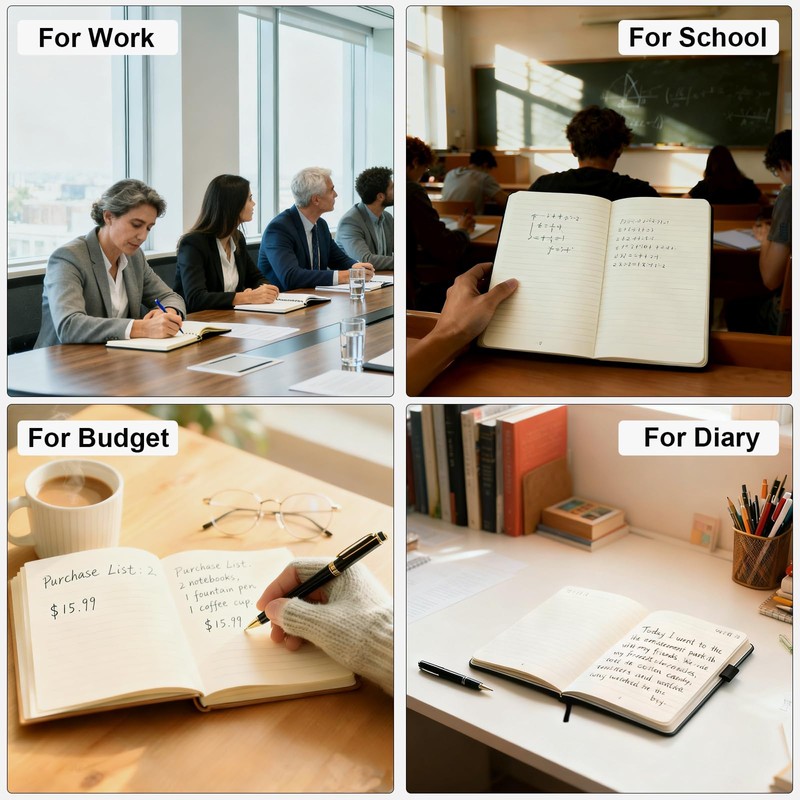 HOTYGUAL A5 Notebook Journal Set of 3 (Green, Black, Brown)