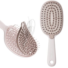 Self Cleaning Hair Brush, Easy Clean Detangling Brush for Faster Blow Drying for Women Men Kids,Hair Brush that Can Quickly Detangle Knotted Hair (White)