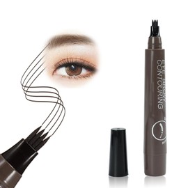 4 Fork Tip Tattoo Eyebrow Pen, Ash Brown Microblading Eyebrow Pencil 3D Waterproof Eyebrow Tint Pencil Shaper Dark Brown Waterproof, Long Lasting, Natural Looking, Stays On All Day