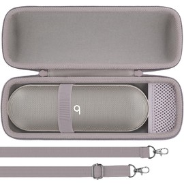 for Beats Pill 2024 Wireless Bluetooth Speaker Hard Protective Case with Shoulder Strap, Portable Travel Case Replacement (Sandstone Case) - co2CREA