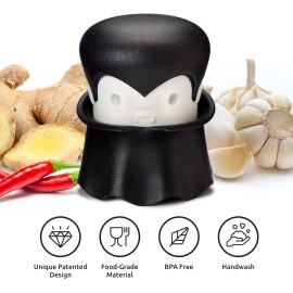 OTOTO Gracula Garlic Crusher, Garlic Peeler, Also for Ginger, Nuts, Chili, Herbs