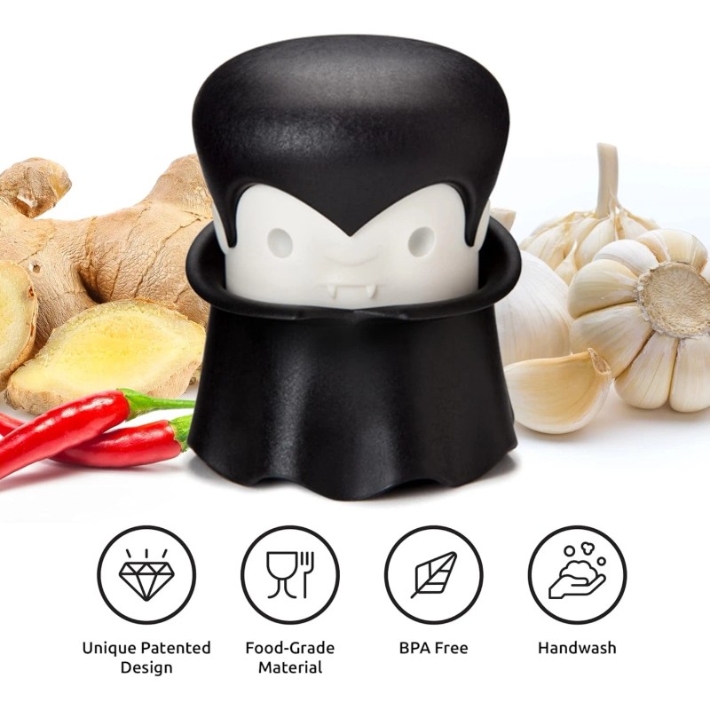 OTOTO Gracula Garlic Crusher, Garlic Peeler, Also for Ginger, Nuts,