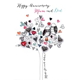 Mum & Dad Anniversary Greeting Card Joie De Vivre Range Cards
