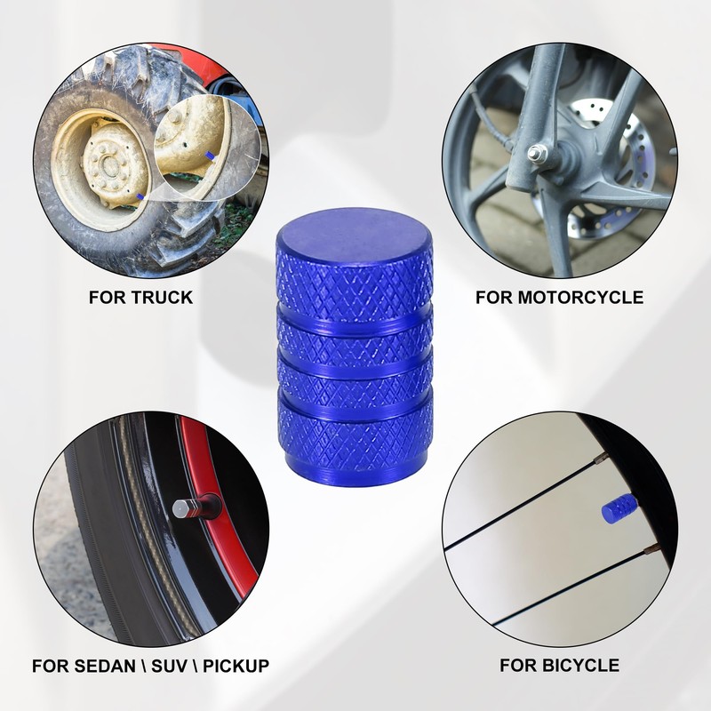 X AUTOHAUX 4pcs Round Car Tire Valve Stem Caps Dust