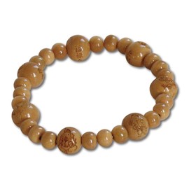 Hotokudo Seven Lucky God Carved Bracelet, Tongue, Hasses, Wood
