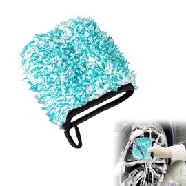 1Pcs Car Wash Mitt Plush Microfibre Wash Mitt Alloy Wheel Brush Green Cleaning Mitt Cars Cleaning Mitt Glove Clay Mitt for Car Detailing