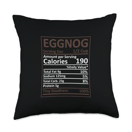 Thanksgiving Christmas Eggnog Nutritional Facts Labels Throw Pillow