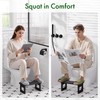 Bathway Squatting Potty Stool, Foldable Black Poop Stool, Bamboo Toilet