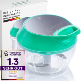 freegreen® GERMANY Gemüseschneider 540 ml Multi-Zerkleinerer I Zwiebelschneider I Universalzerkleinerer I Multischneider I Ideal für Obst & Gemüse I Zwiebeln I Knoblauch I Tomaten I Nüsse