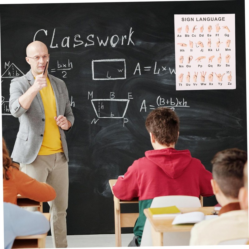 TEHAUX 8 Sheets Gesture Language Learning Posters Fun Classroom Decor