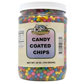Bakerdale Candy Coated Chocolate Chips 28 oz Reclosable jar