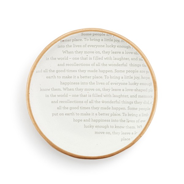 DEMDACO Inspired Everyday Collection Remembrance Round White with Raw Clay