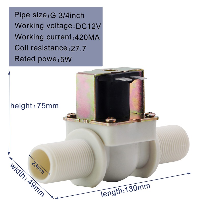 DIGITEN 3/4" DC 12V Electric Solenoid Valve Normally Closed N/C