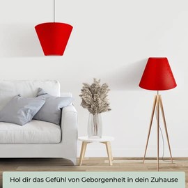 Wogati® Lampshade, Various Sizes and Colours, Colour: Red / Size: M | E14 | Cotton | Lampshade Floor Lamp + Lampshade Pendant Lamp + Lampshade for Table Lamp