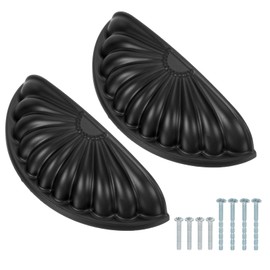 PATIKIL 2 Pcs Cabinet Cup Pulls 3" (76mm) Hole Center Vintage Drawer Handles Knobs Furniture Handle for Kitchen Dresser Hardware, Black